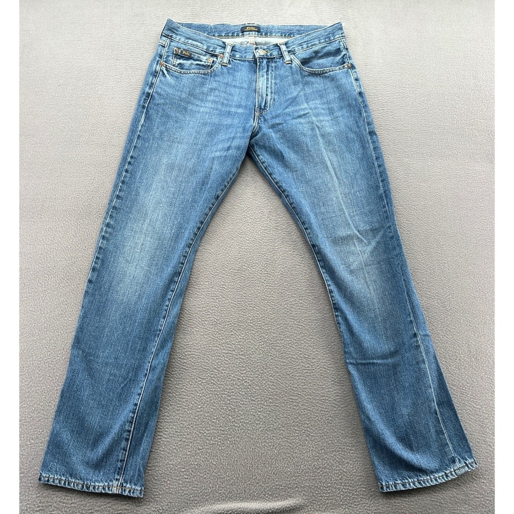 Polo Ralph Lauren Jeans Mens Varick Slim Straight Leg Denim 34x31 Medium Wash